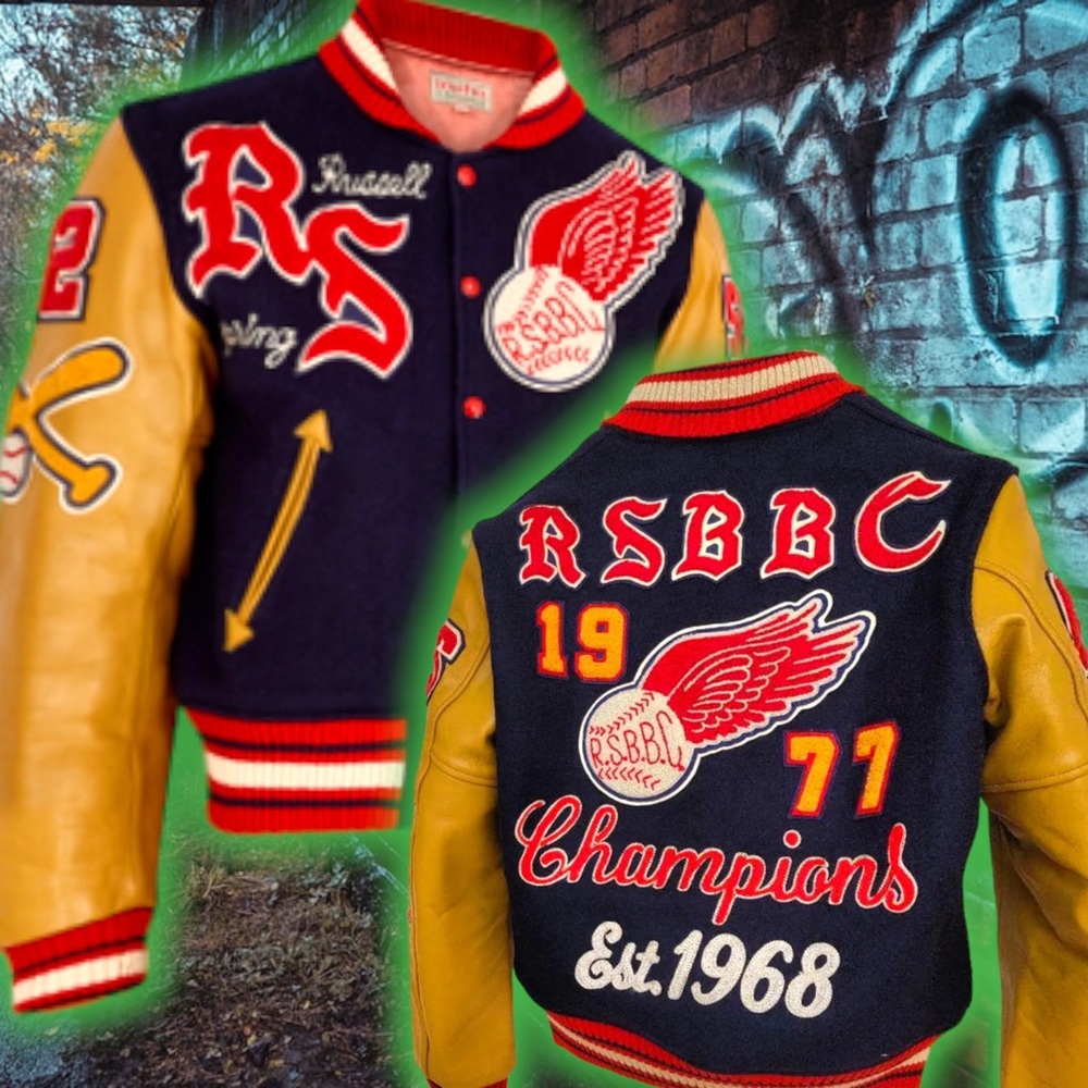 💎ViNTaGe 💎RSBBC 1977 CHAMPIONS 🏆STYLE EYES WOOL BASEBALL ⚾️ VARSITY JACKET 🧥